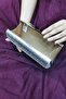 Cross Stone Women's Silver Chain Strap Evening Dress Clutch Portfolio Bag - 8
