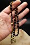 Men's Silver Kazaz Tasseled Yellow and Black Filtered Fire Amber Prayer Beads - 2