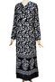 Women's Black and White Viscose Hijab Dress