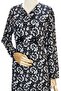 Women's Black and White Viscose Hijab Dress - 4