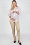 Women's Beige 5 Pocket Maternity Pants
