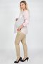 Women's Beige 5 Pocket Maternity Pants - 2