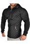 Men's Black Fitness Performance Hooded Zippered Sweatshirt 3618 - 3