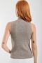 Women's Brown Half Turtleneck Sleeveless Thin Knitwear Sweater 21w109 - 5