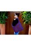 Asymmetric Model Purple Genuine Leather Hand Portfolio Clutch