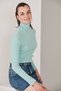 Women's Water Green Turtleneck Knitwear Sweater - 6
