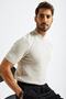 Men's Crew Neck Ribbed Short Sleeve Thin Knitwear Sweater 21w301