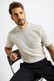 Men's Crew Neck Ribbed Short Sleeve Thin Knitwear Sweater 21w301 - 2