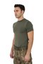 Khaki Microfiber Short Sleeve T-Shirt - Sports Body-Fitting T-Shirt - 2