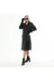 Women's Leather Trench Coat Black - 2