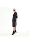 Women's Leather Trench Coat Black - 6