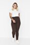 Black-Brown 2-Pack High-Waist Knitted Plus Size Leggings TBBSS22TA0057 - 10
