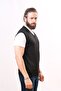 Woolen Sleeveless Knitwear Sweater - Black - 2