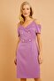 Ornamental Buttoned Dress - 4