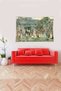 Multi-Colored People in the Market Stain-Proof Velvet Fabric Wall Cloth Wall Carpet Tapestry - 3