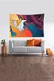 Multi-Colored Jungle King Pattern Stain-Resistant Velvet Fabric Wall Cloth Wall Carpet Tapestry