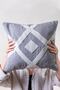 Custom Designed Cushion Cover with Punch Embroidery on Charcoal grey Cotton Fabric, 43x43 cm - 4