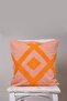 Special Design Orange Cotton Fabric with Punch Embroidery Throw Pillow Cover 43x43 Cm - 5