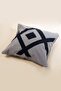 Specially Designed Navy Blue Cotton Fabric with Punch Embroidery Throw Pillow Cover 43x43 Cm - 6
