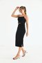 Women's Side Gathered Slit Detail Midi Length Skirt - 3