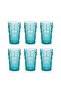 Acrylic Aquamarin Set of 6 Long Glasses