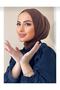 Brown Women's Snap Hijab Scarf Bonnet Shawl