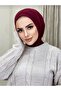 Claret Red Women's Snap Scarf Hijab Bonnet Shawl