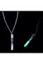 Glow in the Dark Phosphorescent Hourglass Glass Necklace with Metal Chain