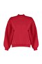 Red Thick Inner Fleece Stand Collar Relaxed/Comfortable Fit Knitted Sweatshirt TWOAW20SW0584 - 6