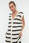 Siyah Oversize Midi Elbise TWOSS22EL1076 - 3