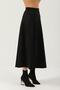 Women's Black High-Waist Suede Mevlana Skirt - 4