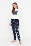 Çok Renkli %100 Pamuklu Yıldız Desenli Örme Pijama Takımı THMAW21PT0241 - 3