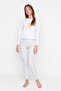 Gri %100 Pamuklu Ayıcıklı Örme Pijama Takımı THMAW21PT0302 - 4