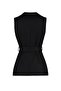 Black Regular Fit Belted Woven Vest TWOAW23YE00021 - 8