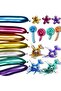 Chrome Sausage Balloon 10 Pieces 150X5 cm Mixed Color Long Thin Shape Giving Shiny Clown Balloon