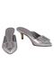 Silver High Heeled Women's Slippers - 2