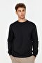 Siyah Regular/Normal Kesim İçi Polar/Sıcak Tutan Sweatshirt TMNAW21SW1208 - 9