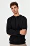 Siyah Regular/Normal Kesim İçi Polar/Sıcak Tutan Sweatshirt TMNAW21SW1208 - 11