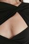 Black Crop Lined Blouse with Window/Cut Out Detail TPRAW23BZ00030 - 4