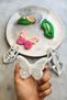 Life Cycle of the Butterfly Set of 3 Dough Shaper / Cookie / Ceramic / Game / Polymer - 5
