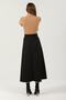 Women's Black High-Waist Suede Mevlana Skirt - 7