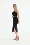 Women's Side Gathered Slit Detail Midi Length Skirt - 5