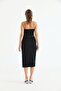 Women's Side Gathered Slit Detail Midi Length Skirt - 8
