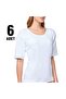 White Ribbed Knit Women's Crew Neck Tank top ( Pack of 6)