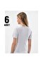 White Ribbed Knit Women's Crew Neck Tank top ( Pack of 6) - 2
