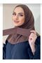 Brown Women's Snap Hijab Scarf Bonnet Shawl - 2