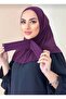 Plum Women's Snap Hijab Scarf Bonnet Shawl - 2