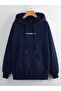 Brooklyn Navy Blue Hooded Kangaroo Pocket Sweatshirt Hoodie - 2