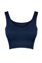 Koyu Lacivert Seamless/Dikişsiz Destekli/Şekillendirici Kalın Askılı Spor Sütyeni TWOAW23SS00019 - 6