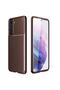 Case Carbon Deluxe Tpu Silicone Brown Compatible with Galaxy S21 Fe